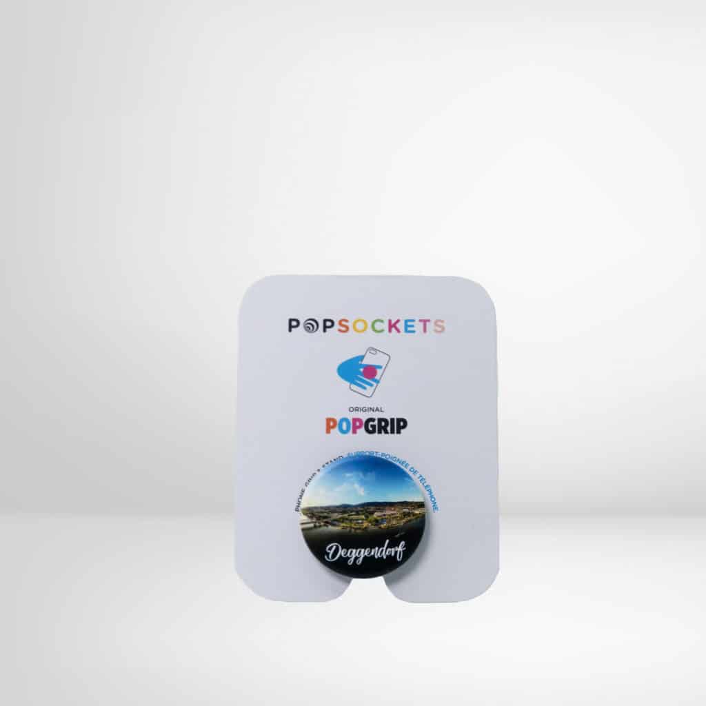 Pop Socket mit der Stadtansicht von Deggendorf fürs Smartphone aus dem Regionalshop Deggendorf